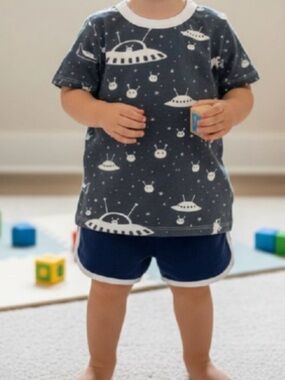 (3 pc Set) Winter Water Factory  Organic Cotton  Kids Tees and Shorts
